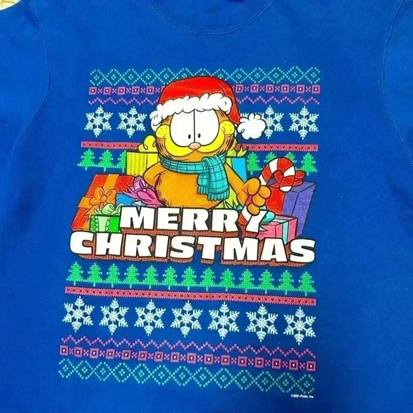 GARFIELD Santa Unisex Christmas Sweatshirt size M (more like Small on adult) - Picture 3 of 5